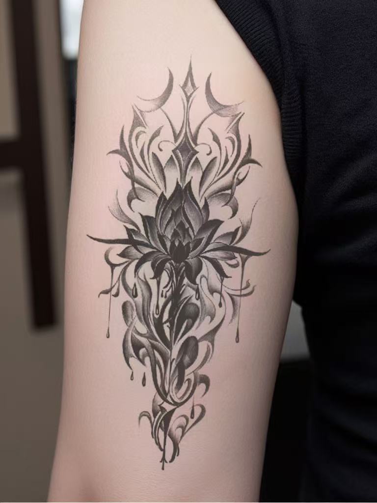 Violet Lotus Semi Permanent Tattoo