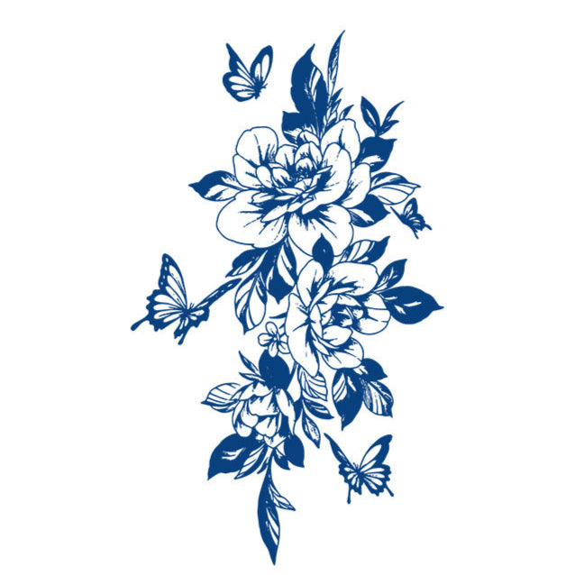 Butterfly rose - Semi Permanent Tattoo