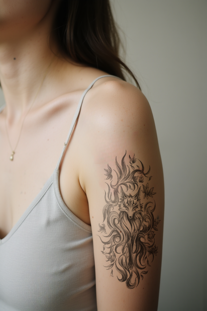 Vine Fox Semi Permanent Tattoo