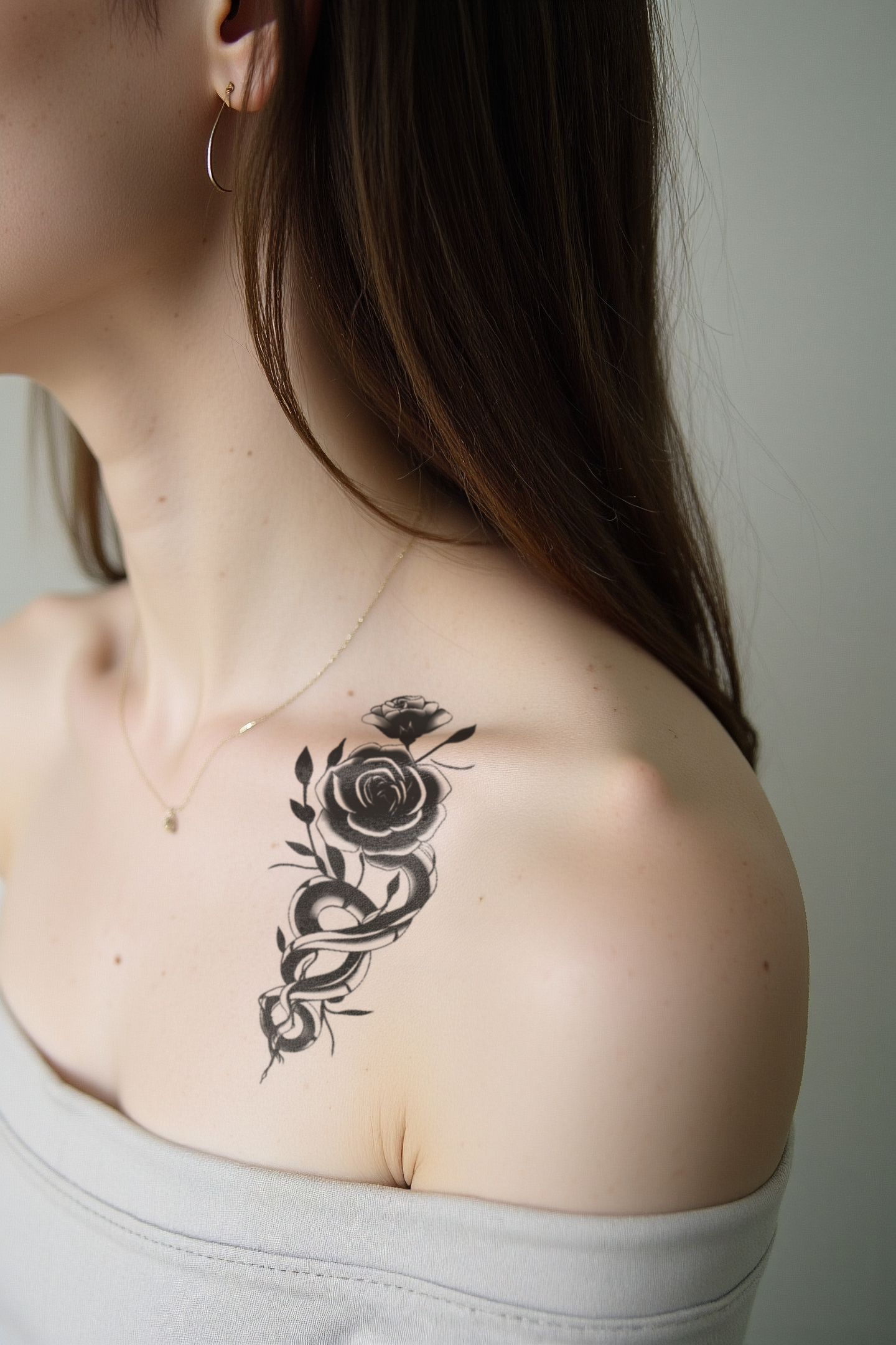 Coiling Rose Semi Permanent Tattoo