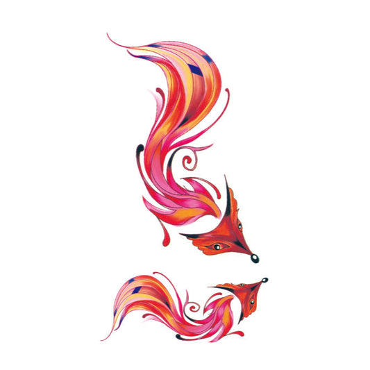 Gift - Colorful fox Temporary Tattoo